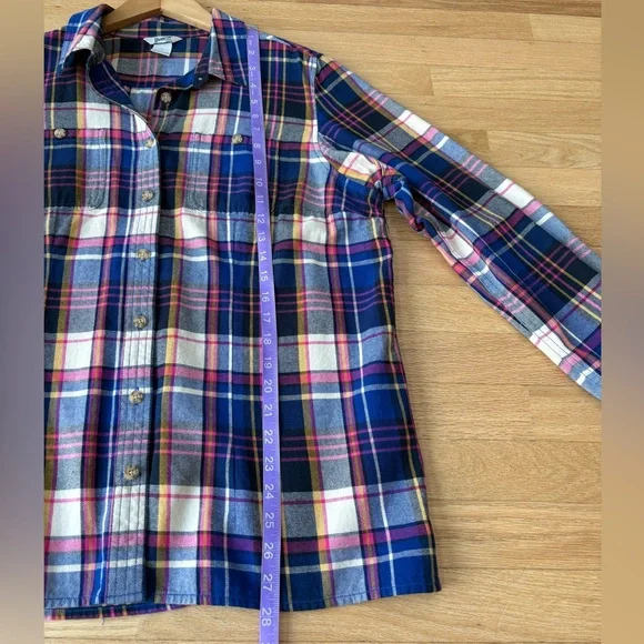 Duluth Trading Co Button Up Plaid Flannel Shirt Size Large Excellent Condition - Picture 8 of 9